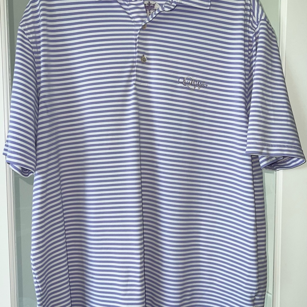 Peter Millar Summer Comfort Lavender Striped Polo Shirt